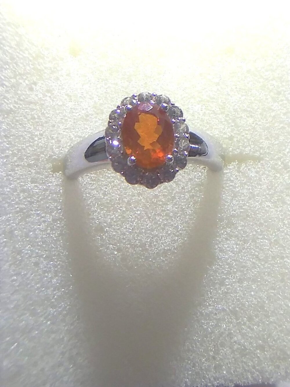 Mexican Fire Opal Silver Ring